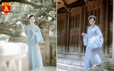 Thiếu nữ Hà Nội đẹp dịu dàng với áo dài cổ phục Việt Nam